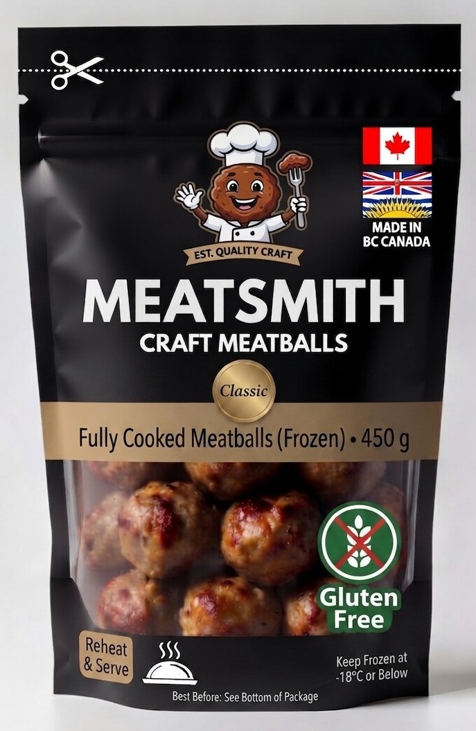 MEATSMITH Classic Meatballs — 450g frozen bag front